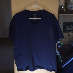 Polo v-neck t-shirt- navy blue- XL